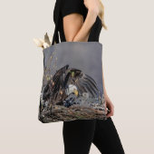 Bald Eagle met haar baby Tote Bag (Dichtbij)
