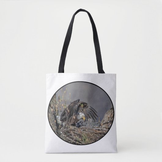 Bald Eagle met haar baby Tote Bag (Voorkant)