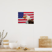 Bald Eagle met militaire hondentags Poster (Keuken)