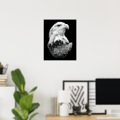 Bald Eagle met patriottische prijsopgave Poster (Thuiskantoor)