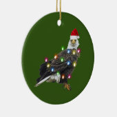 Bald Eagle met Pet met kerstmis Keramisch Ornament (Rechts)