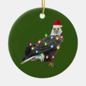 Bald Eagle met Pet met kerstmis Keramisch Ornament (Voorkant)
