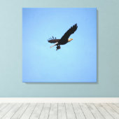 Bald Eagle met visvangst Canvas Afdruk (Insitu (Houten vloer))