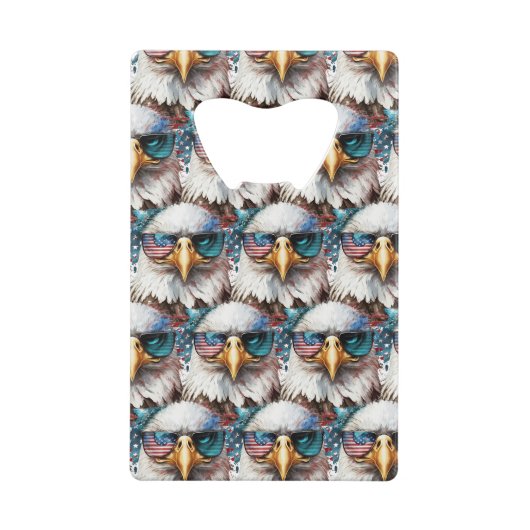 Bald Eagle modern & uniek Amerikaans nationaal sym Creditkaart Flessenopener (Achterkant)