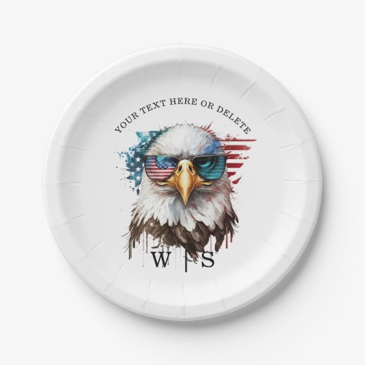 Bald Eagle modern & uniek Amerikaans nationaal sym Papieren Bordje (Voorkant)