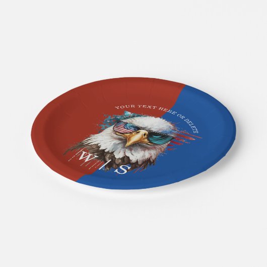 Bald Eagle modern & uniek Amerikaans nationaal sym Papieren Bordje (Gekanteld)