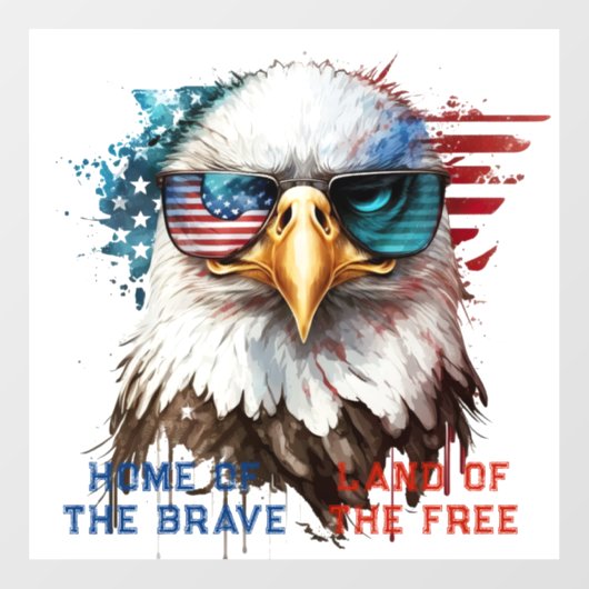 Bald Eagle modern & uniek Amerikaans nationaal sym Raamsticker (Vel)