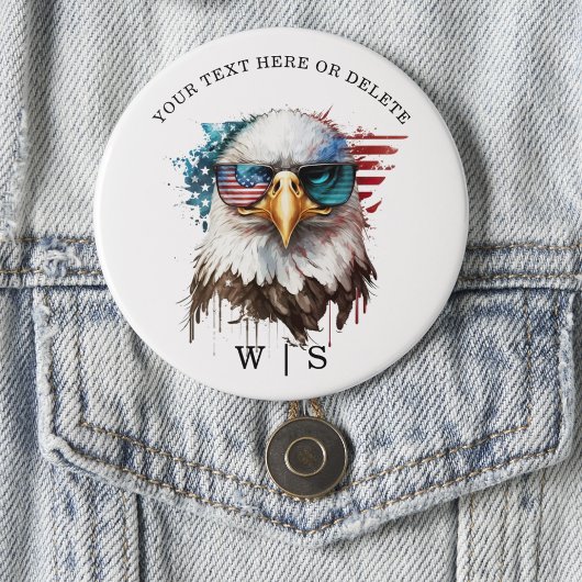 Bald Eagle modern & uniek Amerikaans nationaal sym Ronde Button 7,6 Cm