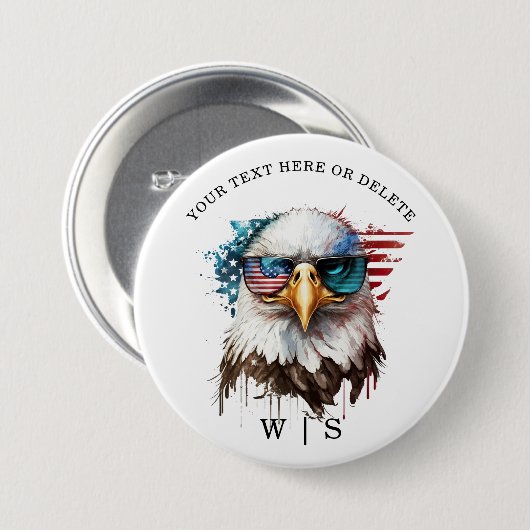 Bald Eagle modern & uniek Amerikaans nationaal sym Ronde Button 7,6 Cm (Voorkant /achterkant)
