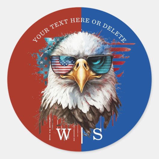 Bald Eagle modern & uniek Amerikaans nationaal sym Ronde Sticker (Voorkant)