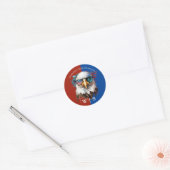 Bald Eagle modern & uniek Amerikaans nationaal sym Ronde Sticker (Envelop)