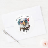 Bald Eagle modern & uniek Amerikaans nationaal sym Ronde Sticker (Envelop)