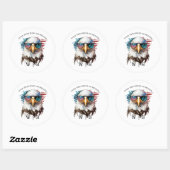 Bald Eagle modern & uniek Amerikaans nationaal sym Ronde Sticker (Vel)