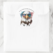 Bald Eagle modern & uniek Amerikaans nationaal sym Ronde Sticker (Tas)
