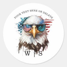 Bald Eagle modern & uniek Amerikaans nationaal sym Ronde Sticker