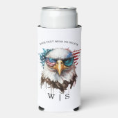 Bald Eagle modern & uniek Amerikaans nationaal sym Seltzer Blikjeskoeler (Seltzer Voorkant)