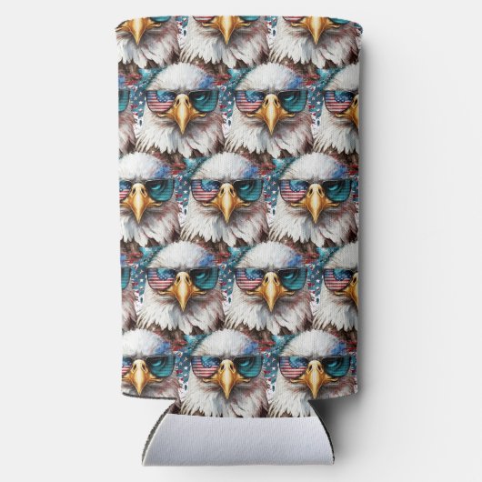 Bald Eagle modern & uniek Amerikaans nationaal sym Seltzer Blikjeskoeler (Achterkant)