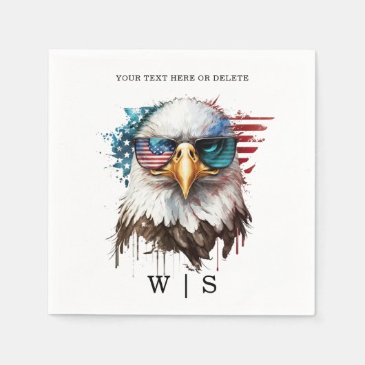 Bald Eagle modern & uniek Amerikaans nationaal sym Servet (Voorkant)