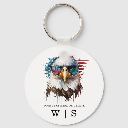 Bald Eagle modern & uniek Amerikaans nationaal sym Sleutelhanger (Voorkant)