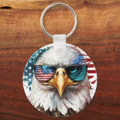 Bald Eagle modern & uniek Amerikaans nationaal sym Sleutelhanger (Achterkant)