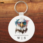 Bald Eagle modern & uniek Amerikaans nationaal sym Sleutelhanger (Voorkant)