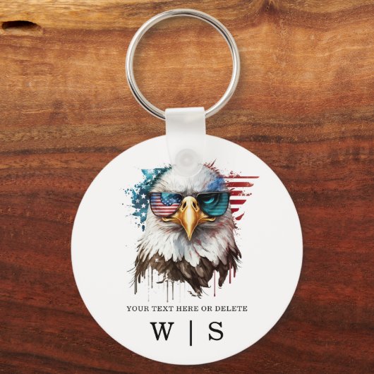 Bald Eagle modern & uniek Amerikaans nationaal sym Sleutelhanger (Voorkant)