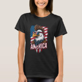 Bald Eagle Mohawk kapsel 4 juli Amerikaanse Patr T-shirt (Voorkant)