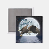 Bald Eagle & Moon Free Spirit Motivatie magneet (Voorkant / Achterkant)