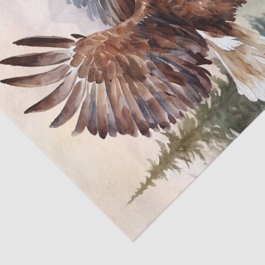 Bald Eagle Mountain River Bass Waterverf Tissuepapier (Detail)