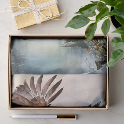 Bald Eagle Mountain River Bass Waterverf Tissuepapier (Geschenk)