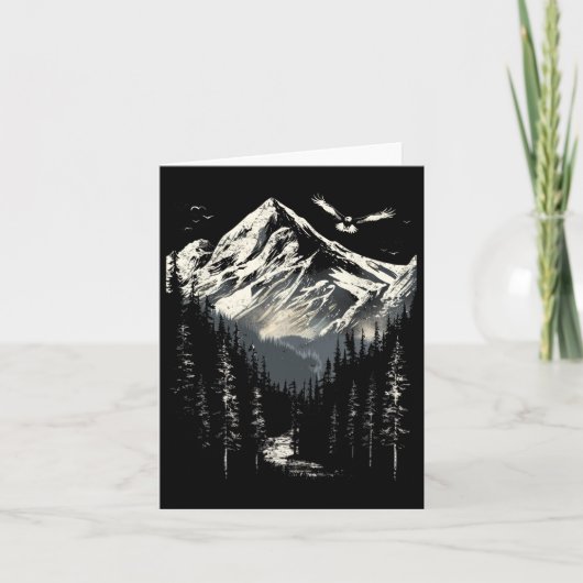 Bald Eagle Mountains Pine Trees Mountain Natuur Kaart (Voorkant)