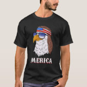Bald Eagle Mullet Merica, 4 juli patriottisch T-shirt (Voorkant)