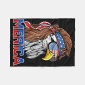 Bald Eagle Mullet Merica American Flag Patriotic 4 Fleece Deken (Voorkant (Horizontaal))