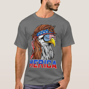 Bald Eagle Mullet Merica American Flag Patriotic 4 T-shirt
