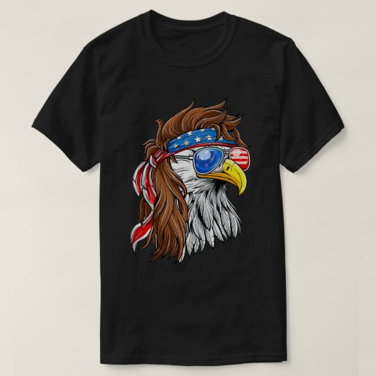 Bald Eagle Mullet Merica American Flag Patriotic 4 T-shirt (Design voorkant)