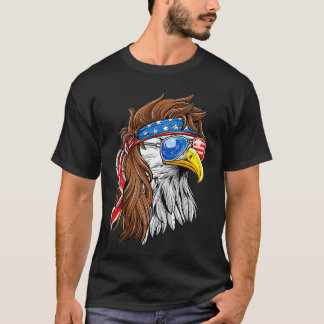 Bald Eagle Mullet Merica American Flag Patriotic 4 T-shirt