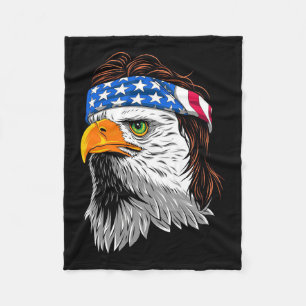 Bald Eagle Mullet USA Fleece Deken