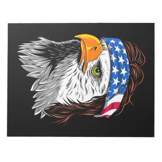 Bald Eagle Mullet USA Notitieblok (Voorkant)
