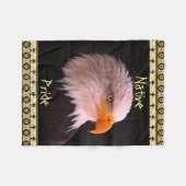 Bald Eagle Native American Pride Soft Fleece Deken (Voorkant (Horizontaal))