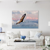 Bald Eagle Olympic Mtns Fine Art - 60 x 40 inch Canvas Afdruk
