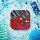 Bald Eagle on American Flag Abstract Papieren Bordje (Feest)