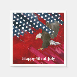 Bald Eagle on American Flag Abstract Servet