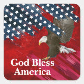 Bald Eagle on American Flag Abstract Vierkante Sticker (Voorkant)