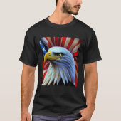 Bald Eagle On American Flag USA 4th of July Party  T-shirt (Voorkant)