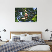 Bald Eagle on Branch Portrait Canvas Afdruk (Insitu (Slaapkamer))