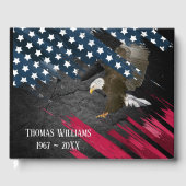 Bald Eagle on Flag for Military Funeral Gastenboek (Voorkant)