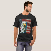 Bald Eagle On USA Flag American 4th of July T-shirt (Voorkant volledig)