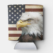 Bald Eagle op  Amerikaanse vlag Blikjeskoeler (Achterkant)