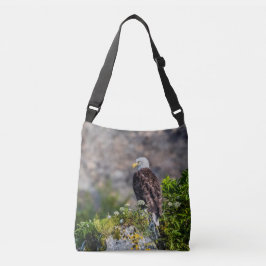 Bald Eagle op de rots Crossbody Tas