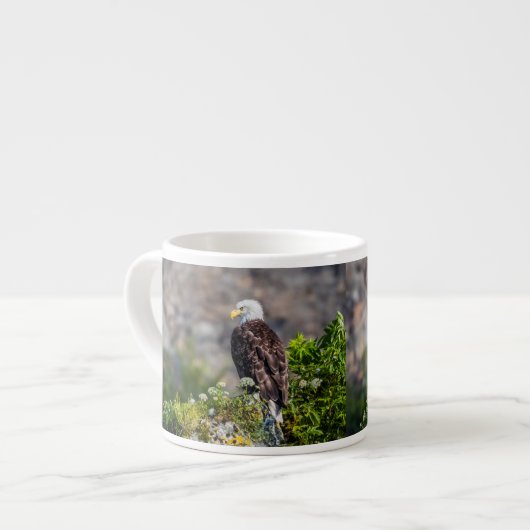 Bald Eagle op de rots Espresso Kop (Links)